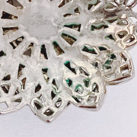 Vintage Mid Century Silver Tone Filigree Dangle Charm Tassel Clip On Earrings - Picture 9 of 12